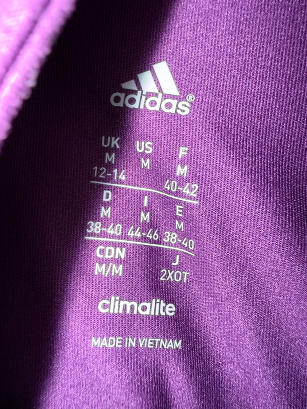 Adidas Climalite 1/4 Zip Pullover Jacket Women's Size M - Purple With Thumbholes - Picture 7 of 9